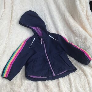 Athletic Works Navy Hooded Jacket with Rainbow Stripe